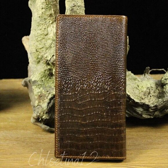 Men's Genuine Leather Long Bifold Wallet RFID - Picture 5 of 6